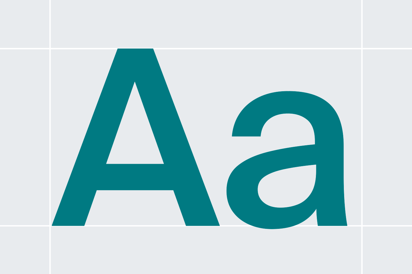 Large letters in brand typography